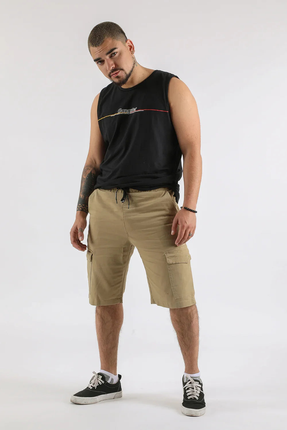 Short Canvas Cargo Carpenter Beige Gangster - Gangster