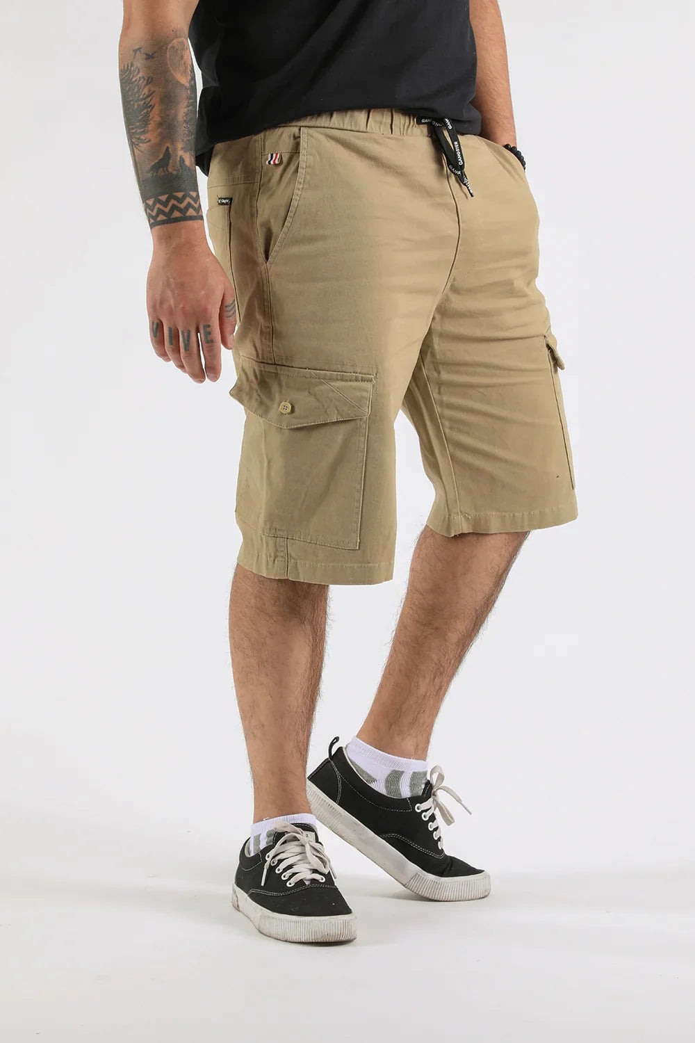 Short Canvas Cargo Carpenter Beige Gangster - Gangster
