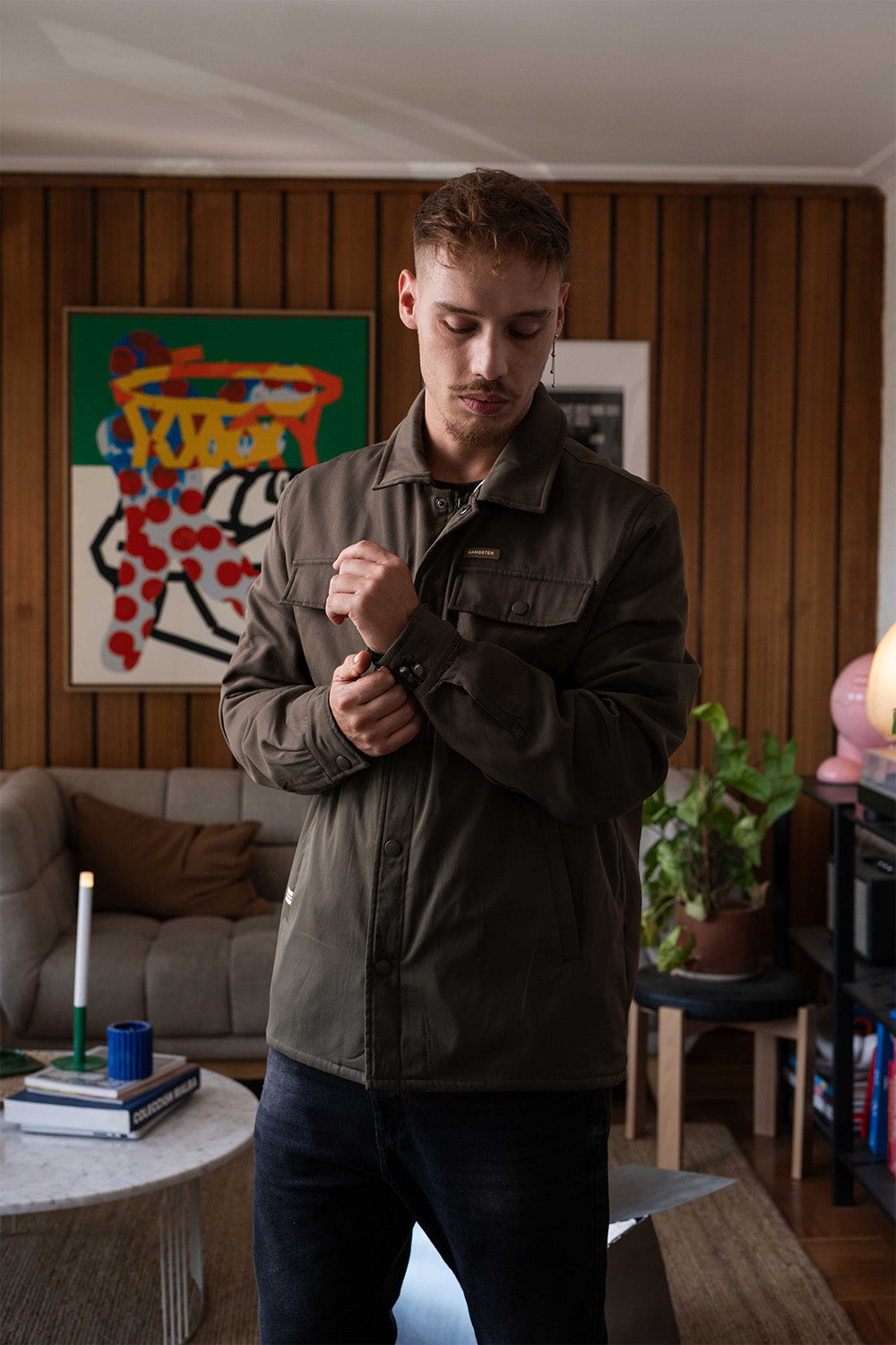 Chaqueta Overshirt Habit Verde Oliva