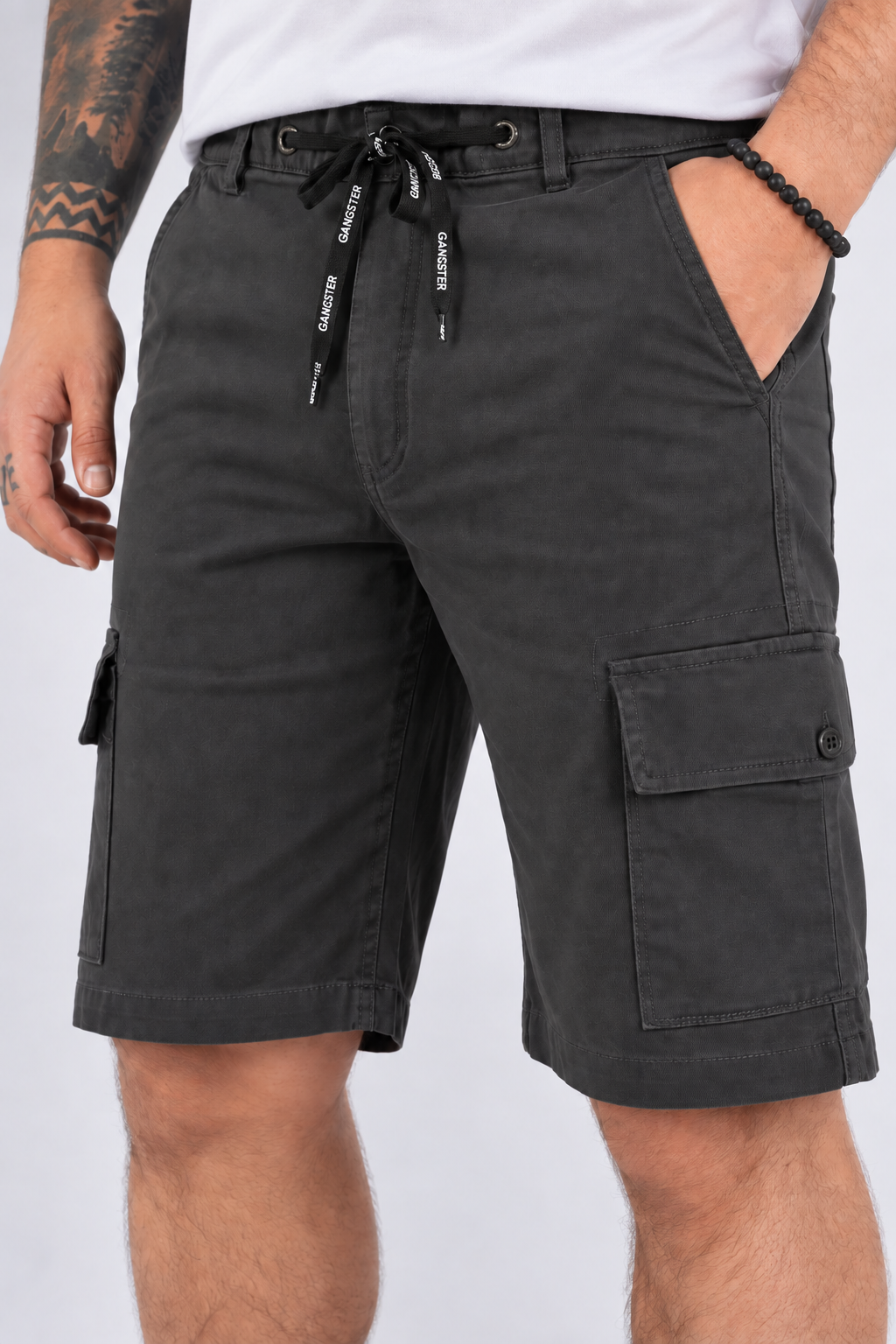 Short Canvas Cargo Sixpo Gris Gangster-1