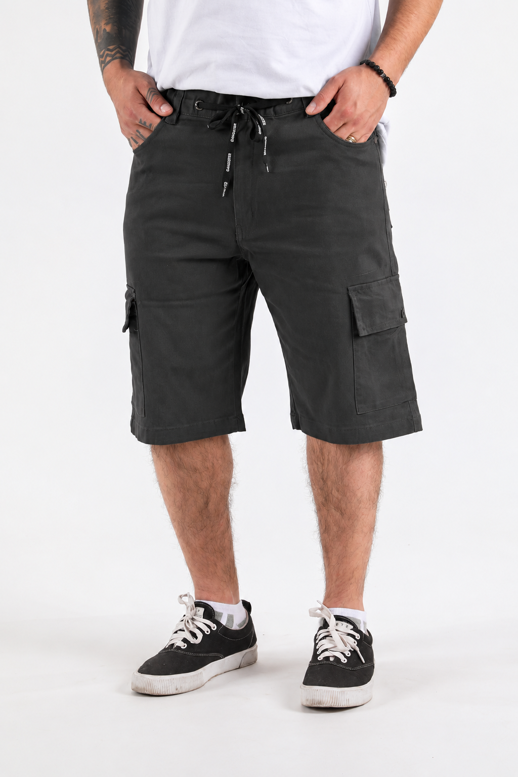 Short Canvas Cargo Sixpo Gris Gangster-4