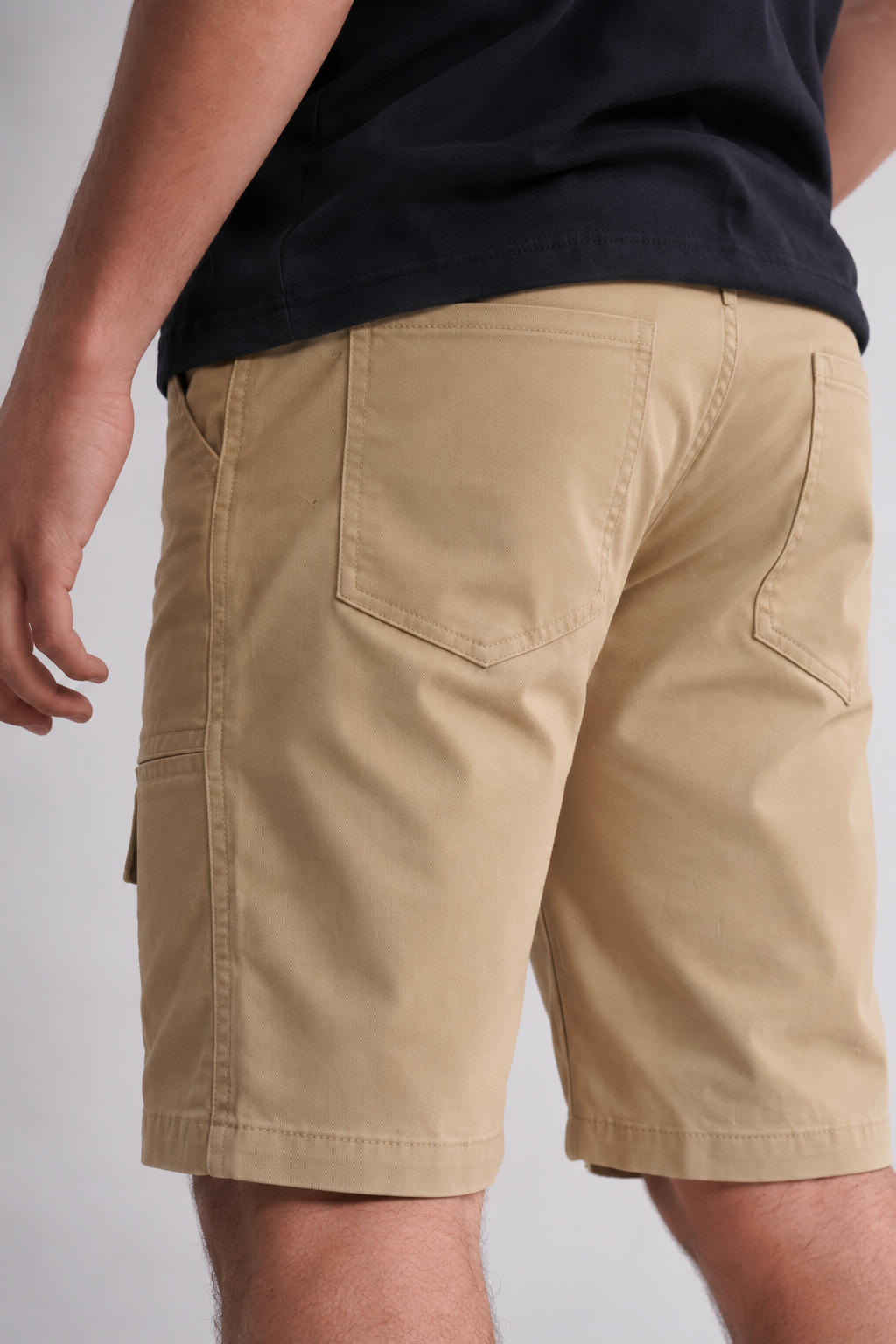 Short Canvas Bermudas Knee Beige Gangster-2