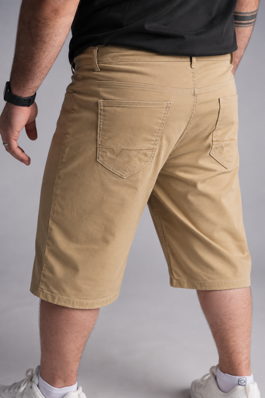 Plus Short Bermuda Canvas Palha Caramelo Gangster-2