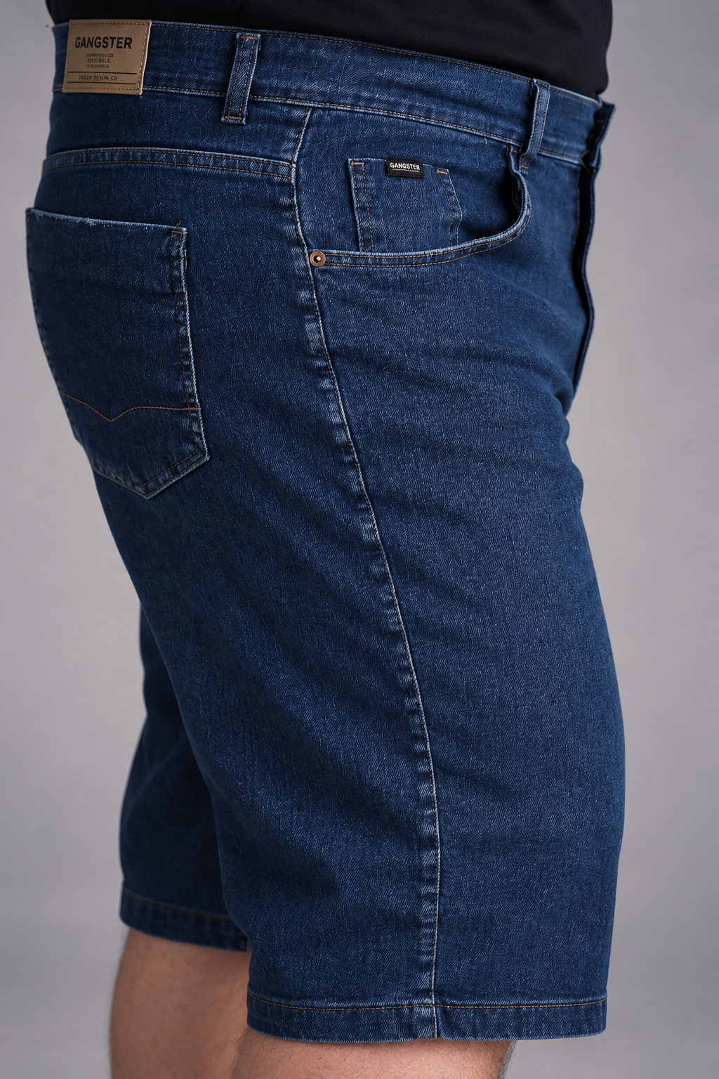 Plus Short Bermuda Denin Liso Rela Azul Gangster-3