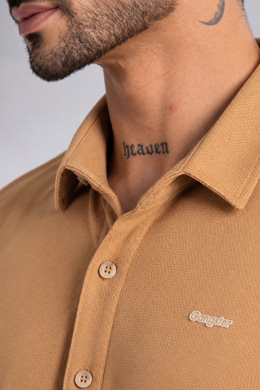 Camisa Camisa Textura Howard Café Claro-3