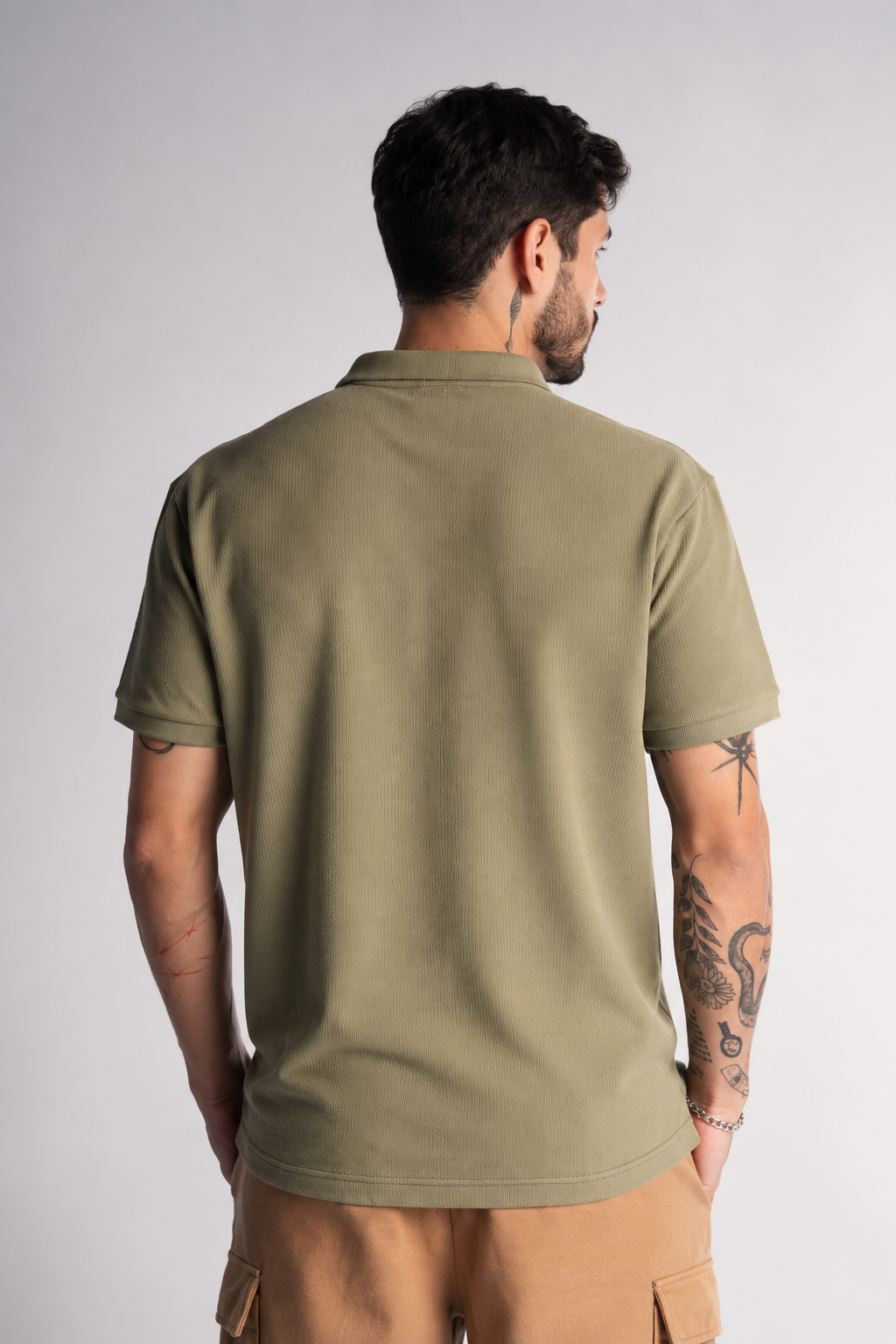Camisa Camisa Textura California Verde-2