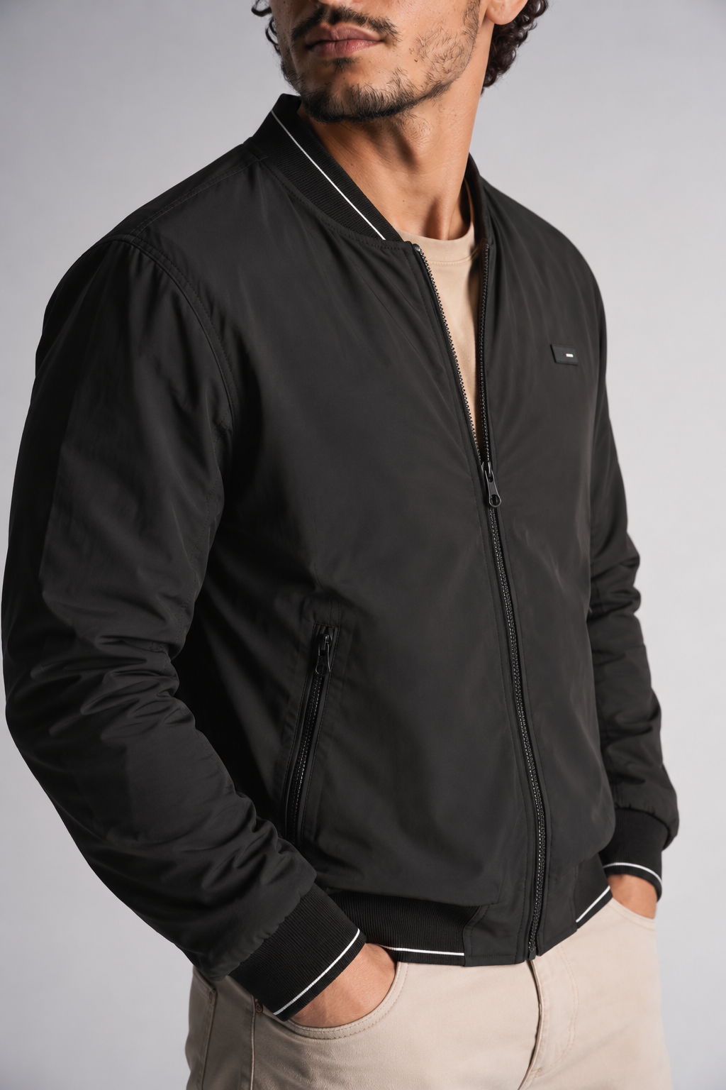 Chaqueta Bomber 2way Negro