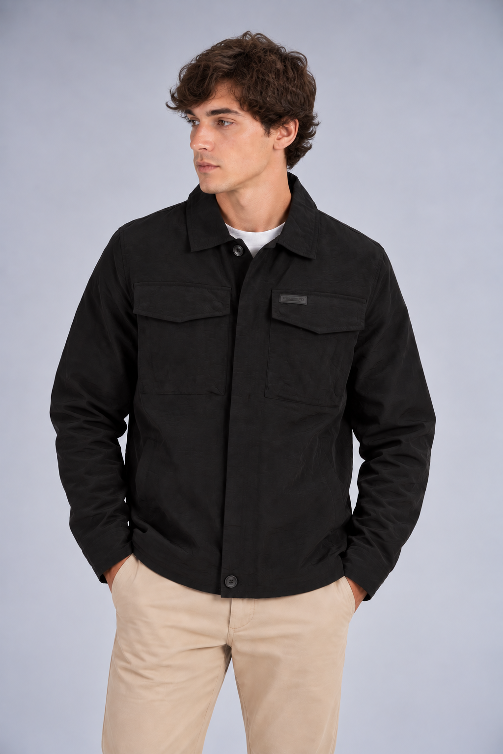 Chaqueta Overshirt Temper Negro