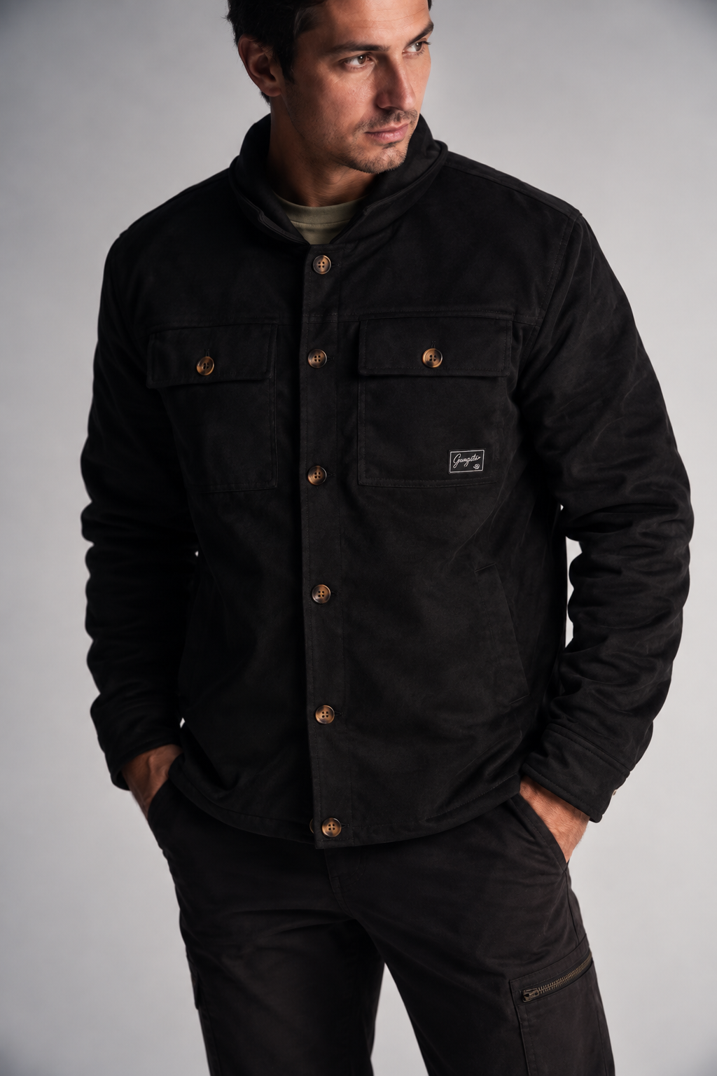 Chaqueta Overshirt Calm Negro
