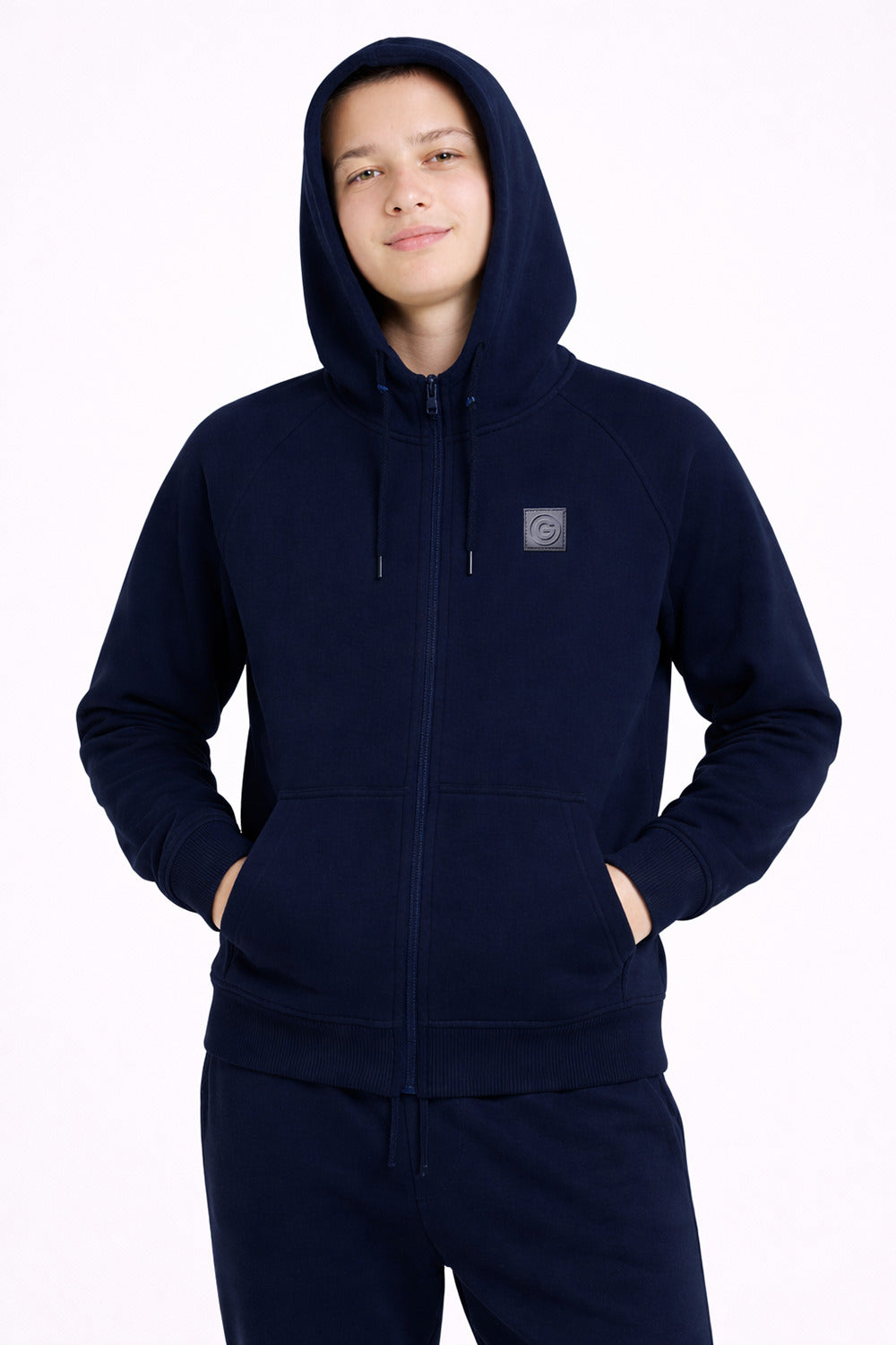 Polerón Full Zipper Fleece Warm Azul Marino-thumbmail-2