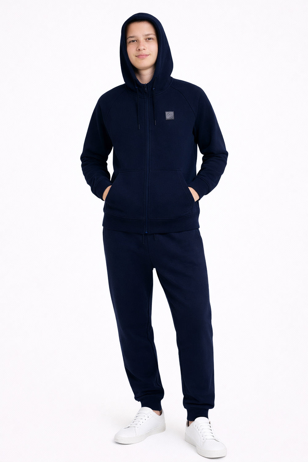 Polerón Full Zipper Fleece Warm Azul Marino-thumbmail-4