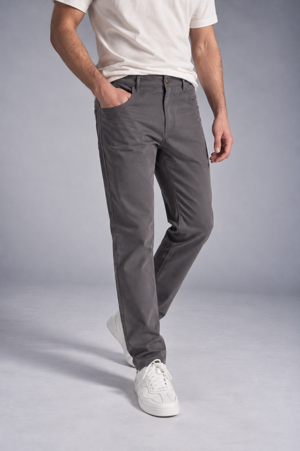 Plus Pantalon Canvas Liso Chester Gris