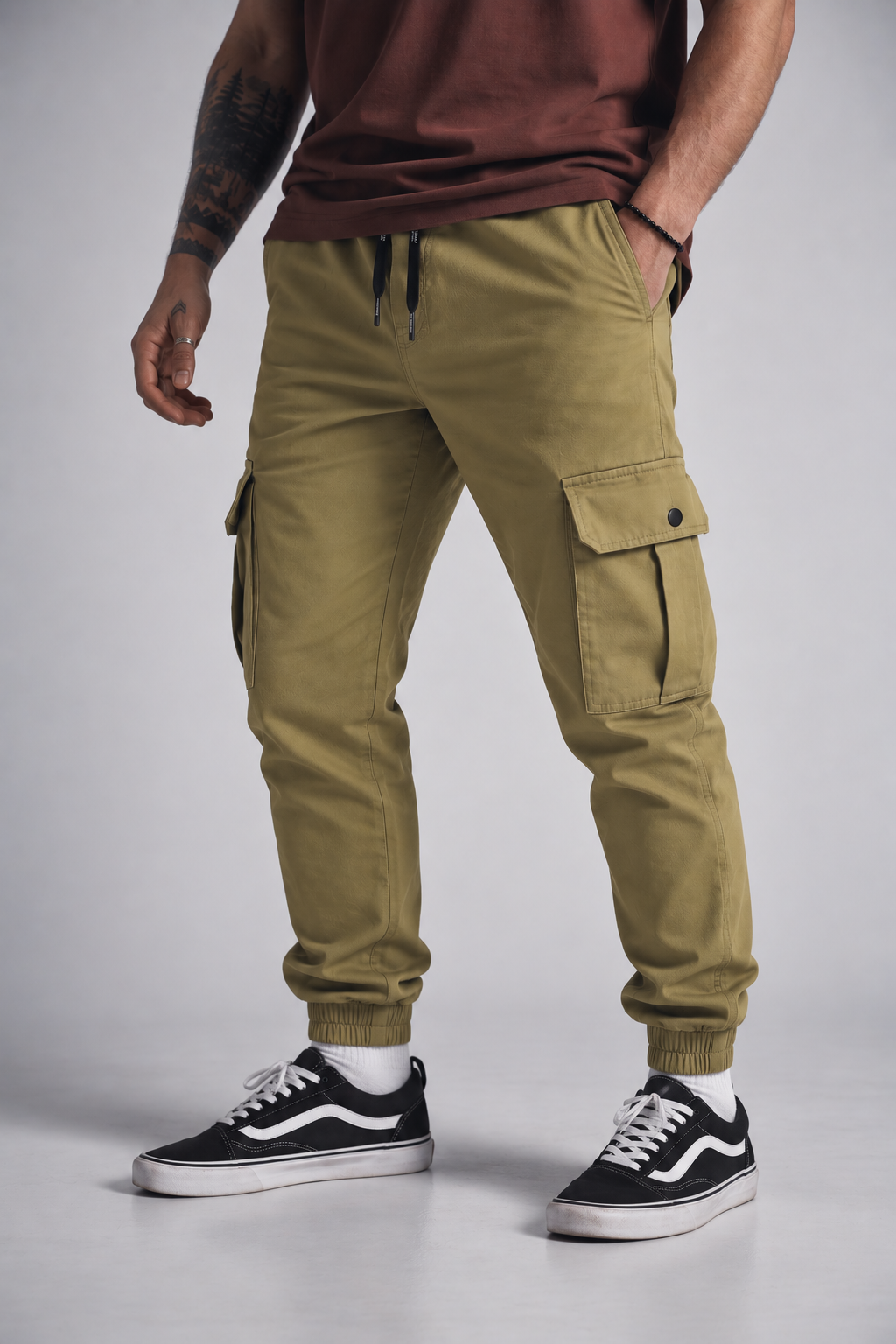 Pantalon Jogger Canvas Parachute Kaki Gangster