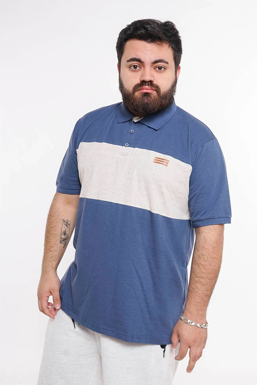 Plus Polera Cuello Destroy Azul Gangster - Gangster