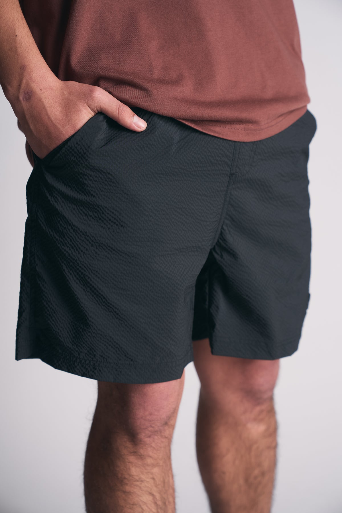Traje De Baño Textura Liso Craft Negro-5