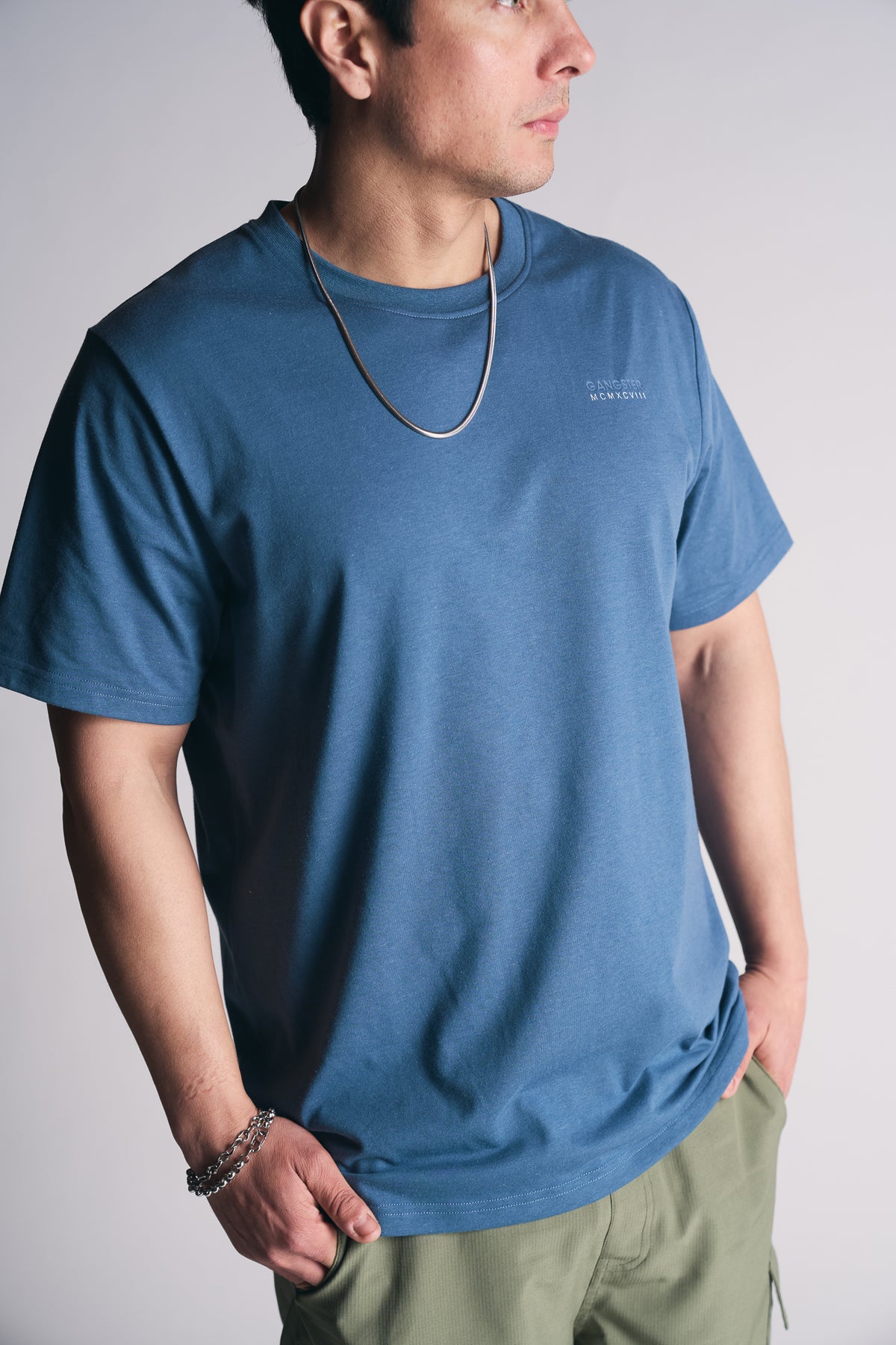 Plus Polera Mc Basica Essential Azul Marino-5