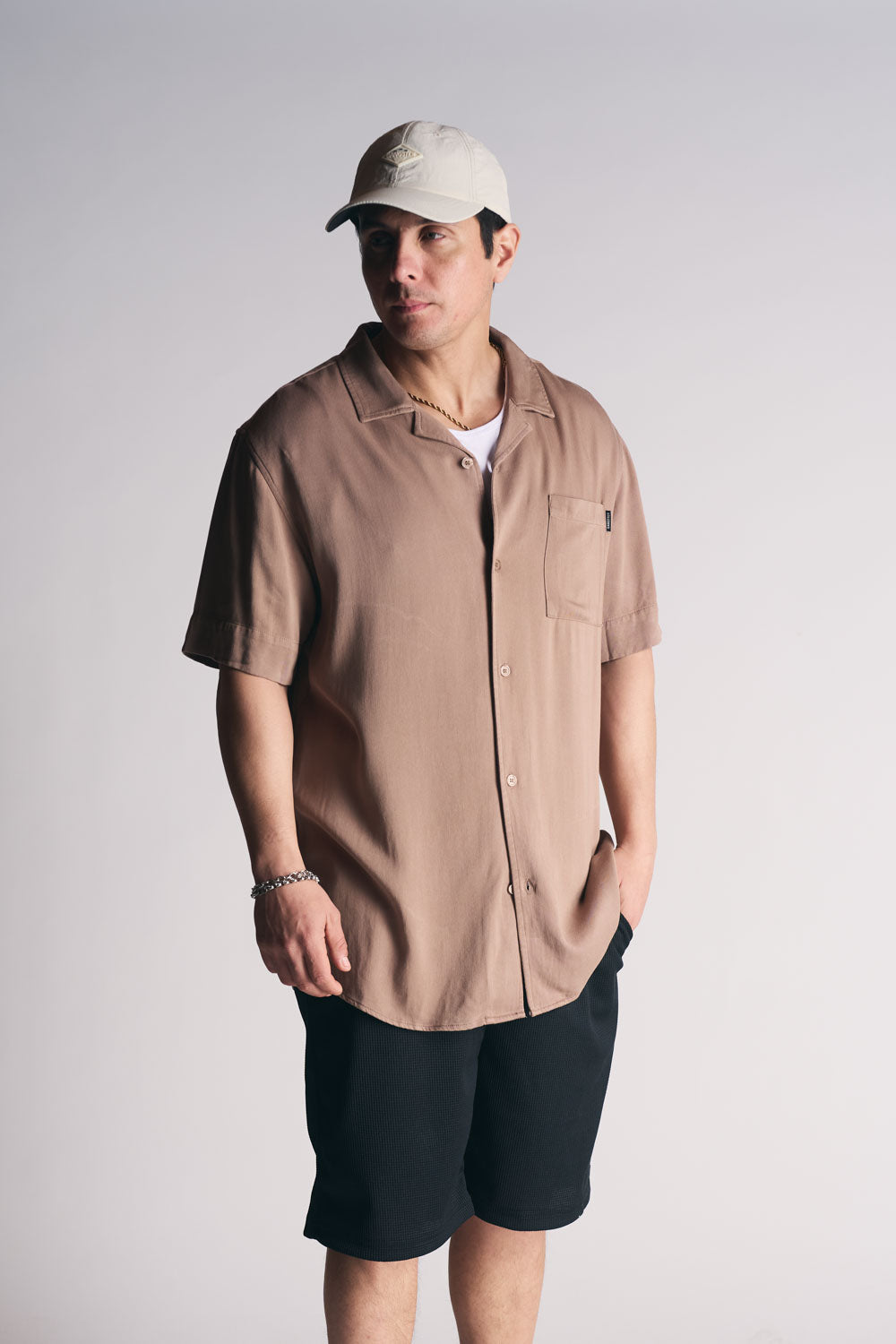 Plus Camisa Mc Riviera Marron-3