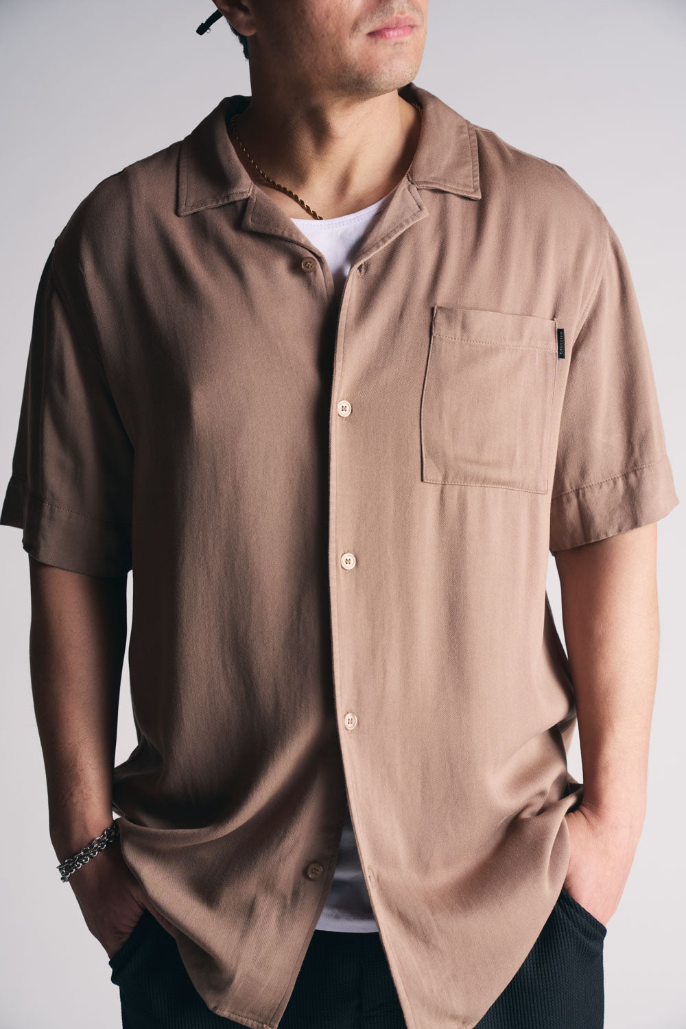 Plus Camisa Mc Riviera Marron-5