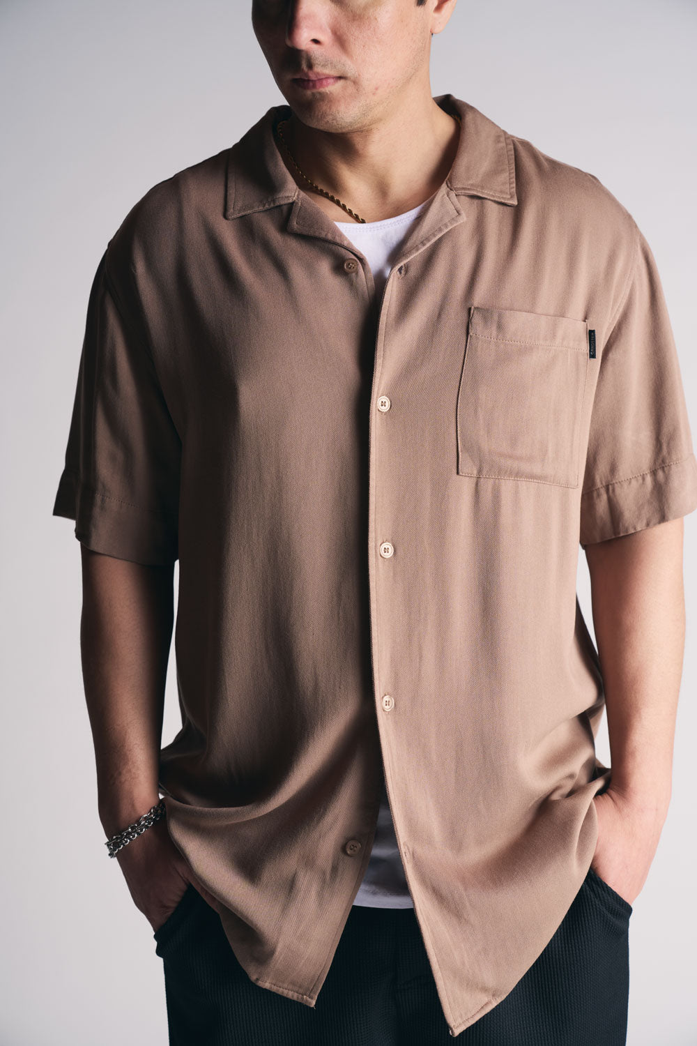 Plus Camisa Mc Riviera Marron-6
