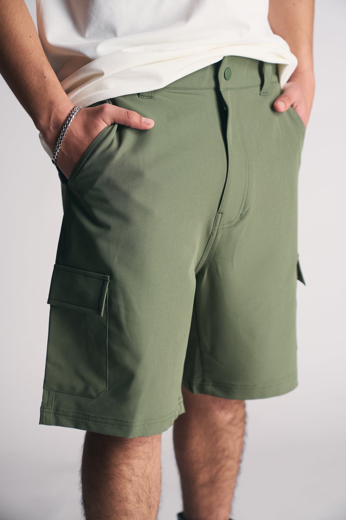 Bermuda Super Elastic Cargo Flex Verde-2