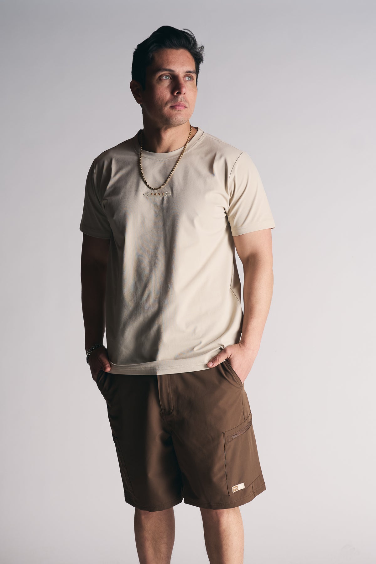 Plus Polera Mc Basica Essential Café-5