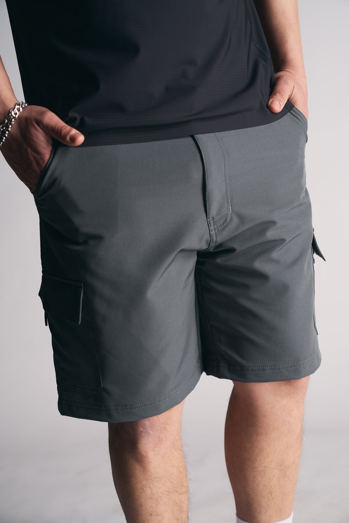 Bermuda Super Elastic Cargo Outdoor Gris-4