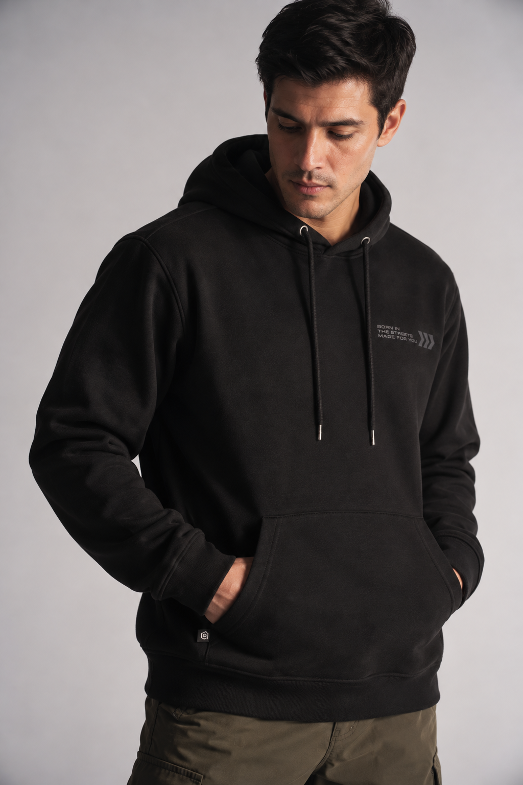 Poleron Hoodie  Fleece Astoria Negro
