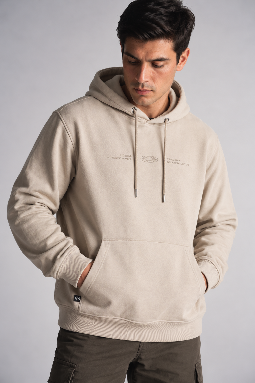 Poleron Hoodie  Fleece Inwood Beige