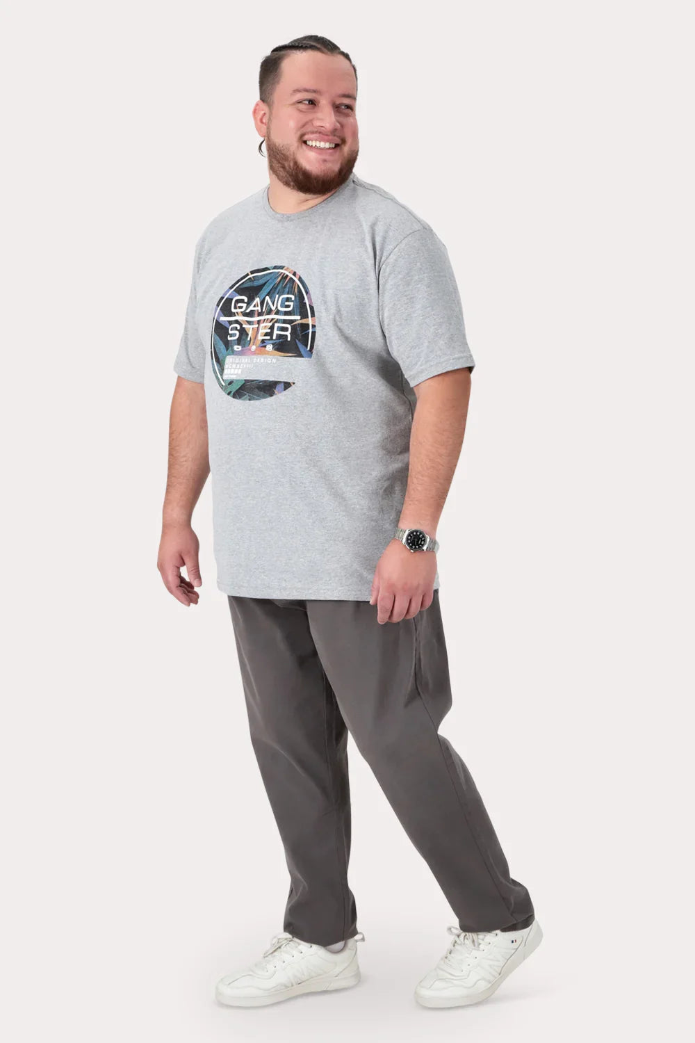 Plus Pantalon Canvas Liso Chester Gris - Gangster