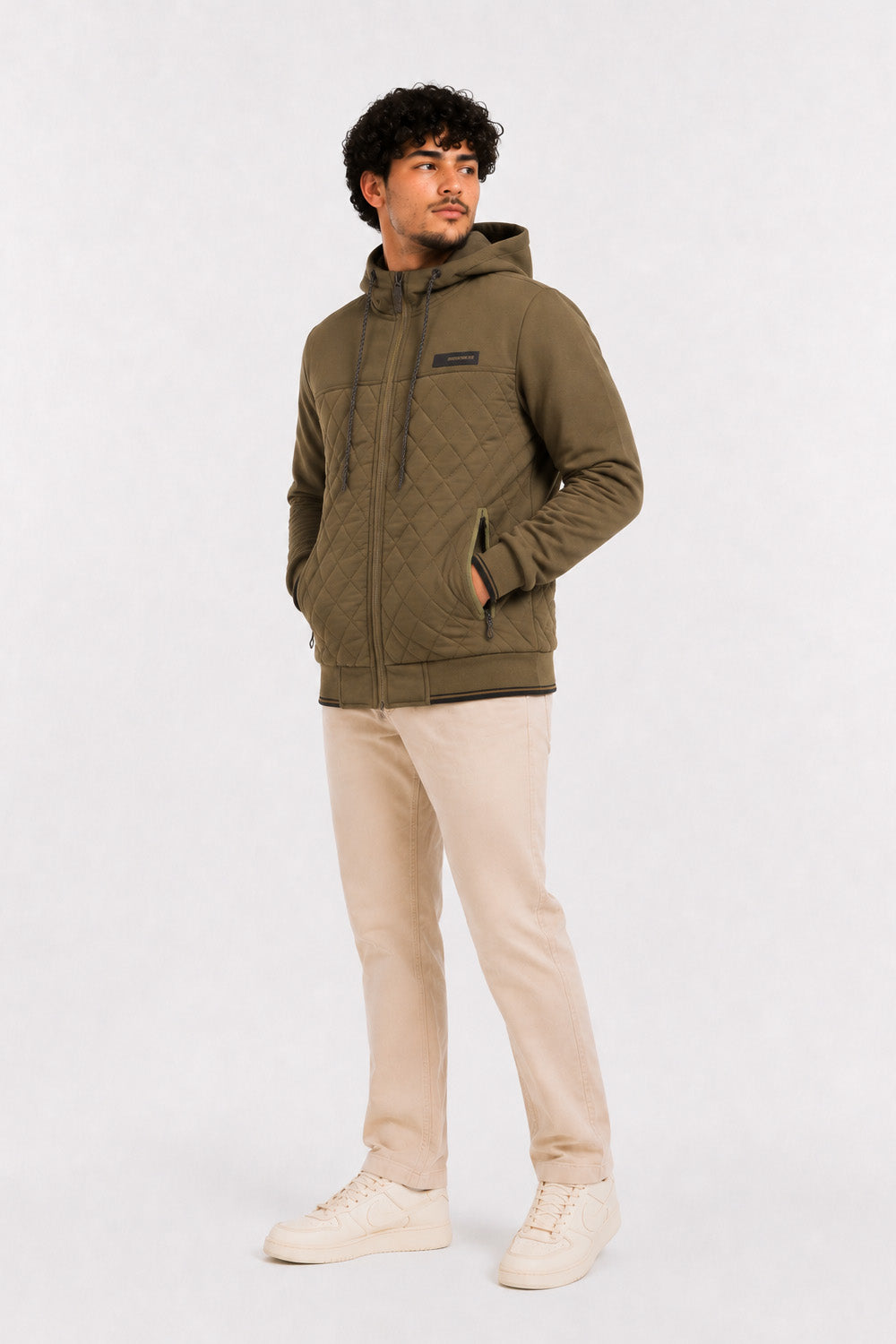 Chaqueta Hibridas Patchwork Verde Oliva Oscuro Gangster-3