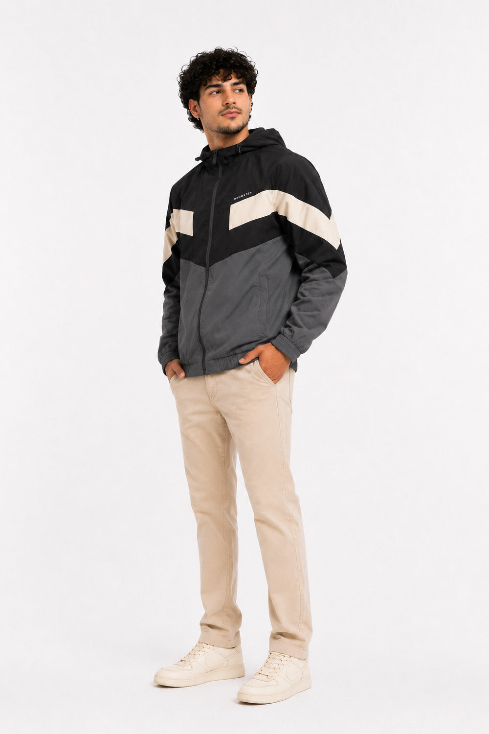 Cortaviento Deportivo Label Negro-3