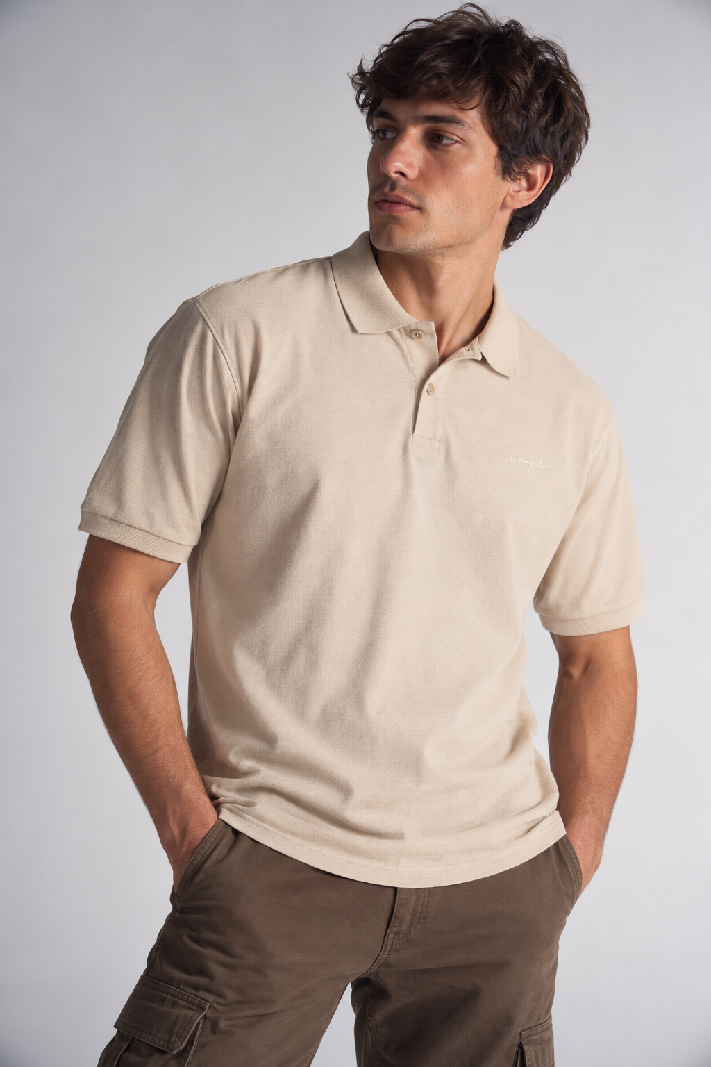 Plus Polera Cuello Textura Temple Beige