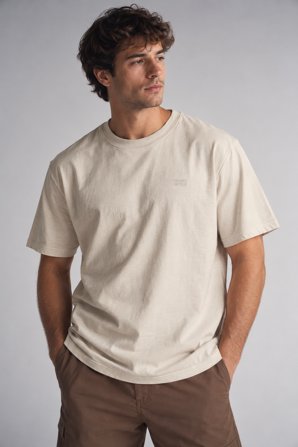 Plus Polera MC Basica Union Sq Beige