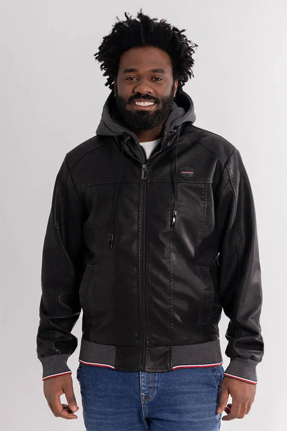 Chaqueta PU Leather Negro Gangster - Gangster
